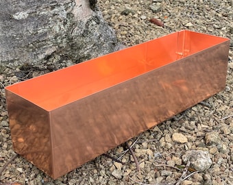 Copper Window Box, Handmade Metal Planter, Handmade Recycled, Repurposed Copper Garden Pots