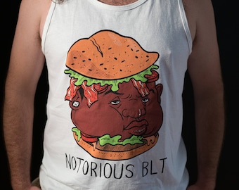 Notorious BLT Tank Top - PUN PANTRY food, sandwich, blt, rap, hiphop, 90s, funny, humor, pun, joke, music, hipster, t-shirt, tee, Instagram