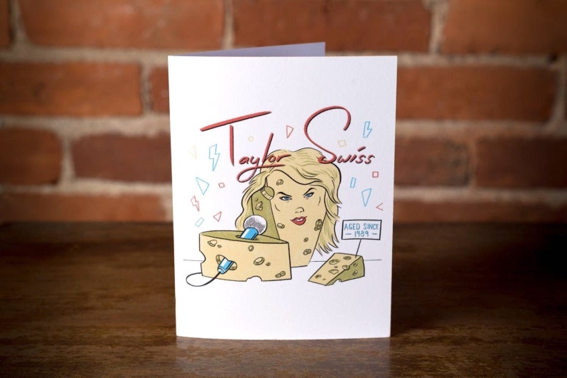 Taylor Swiss Birthday Card, Taylor Swift Card, Funny Birthday Card, For Girlfriend, Her, Happy Birthday Card, Tay Tay, Punny Card, T Swift image 1