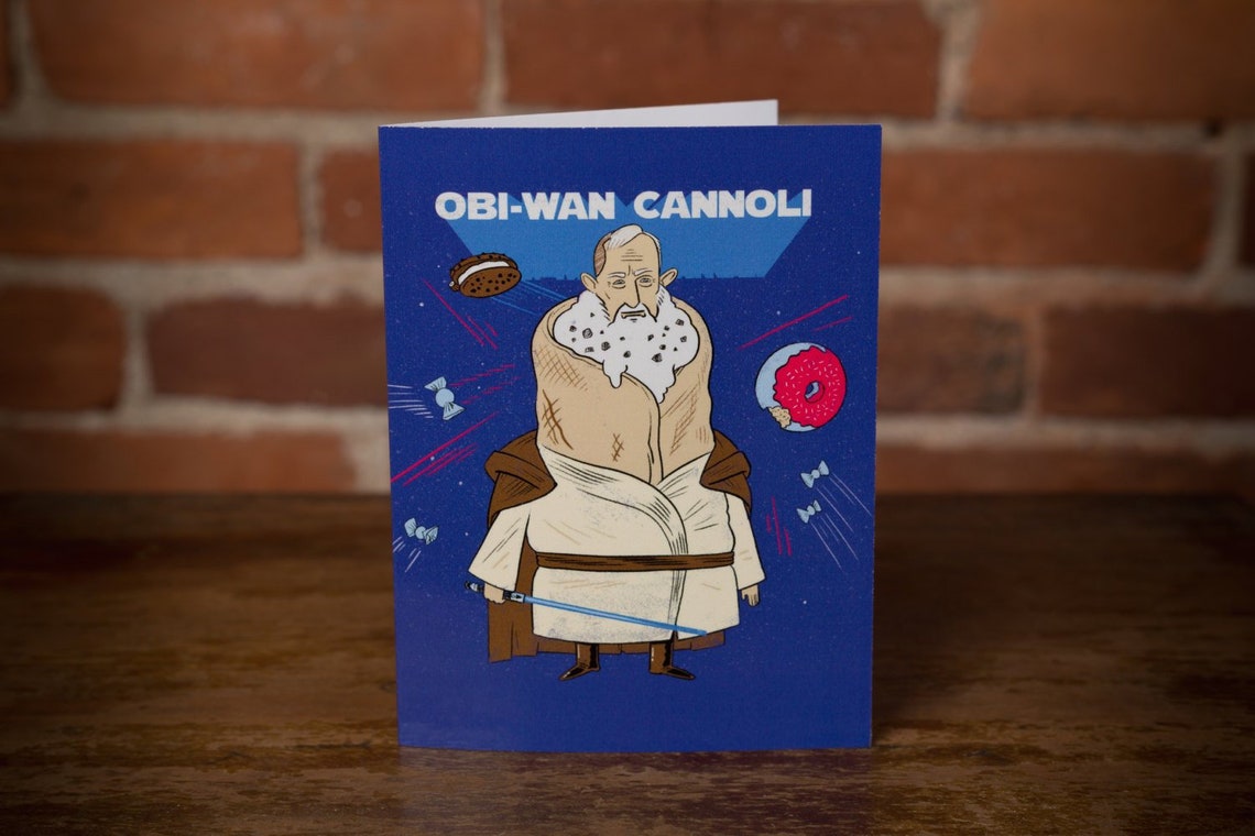 Obi-Wan Cannoli Birthday Card Star Wars Card nerdy birthday image 1