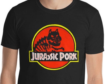 Jurassic Pork T-Shirt - Jurassic Park Shirt, Funny Dinosaur Shirt, Funny Mens Tee, Punny Shirt, Bacon Lover Shirt, Foodie Gifts