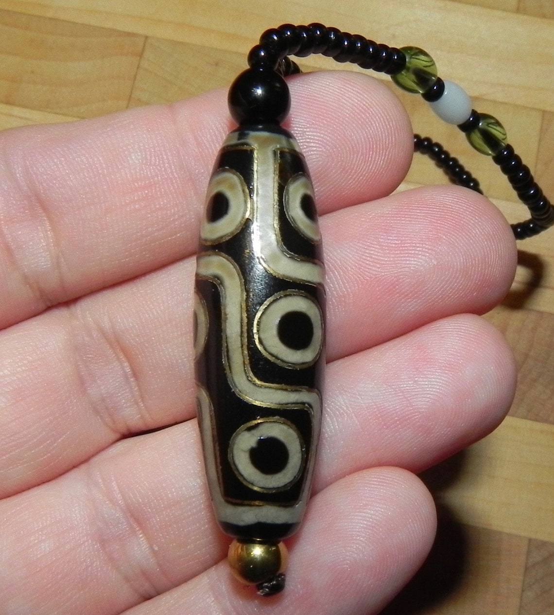 Money amulet 9 eyes Dzi bead Dynasty Tang style encrusted Etsy