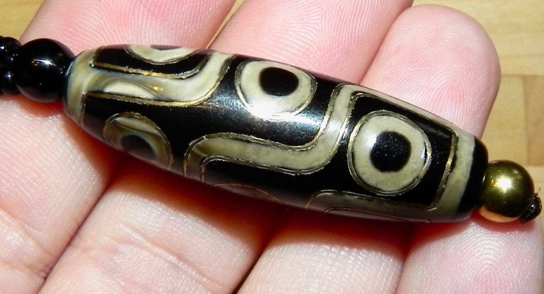 Money amulet 9 eyes Dzi bead Dynasty Tang style encrusted Etsy