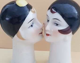 Art Deco Dressel & Kister  Style "Pierrot And Pierrette" Clown Pin Cushion Dolls