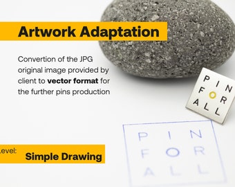 Redrawing JPG to AI - drawing to vector - simple artwork for custom enamel pins - JPG to vector - artwork adaptation - vector for lapel pins