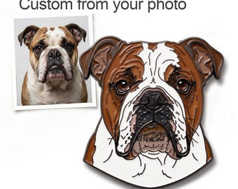 Custom Enamel Pin of Your Dog from Photo, Personalized Pet Portrait Jewelry Gift