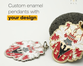 Custom enamel pendants - Unique pendants - Personalized pendants - Metal pendants - Personalized keyring - Hand made pendants