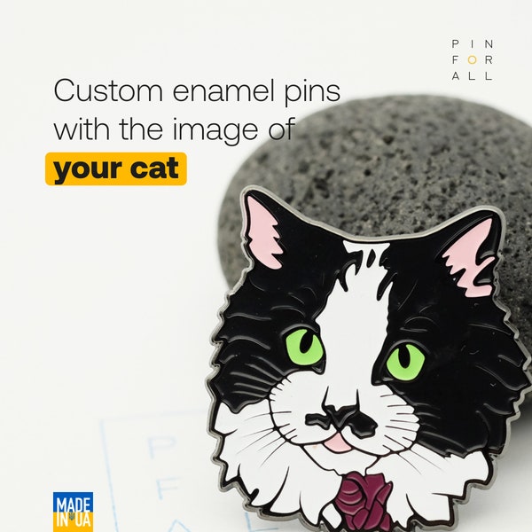 Custom cat pins - enamel pins with cat - custom pins with cats - pins with cat - cat memorial pin - cat loss pins