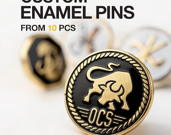 Custom Enamel Pins - 10 pcs Minimum, Soft or Hard Logo Lapel Badges