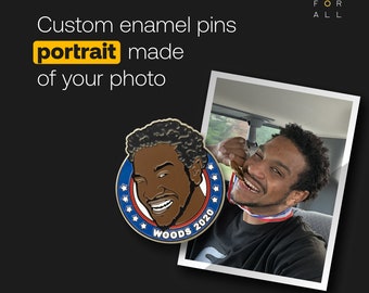 Portrait enamel pins - made from your photo custom enamel pins - custom pins from photo - portrait from photo - personalized lapel pins