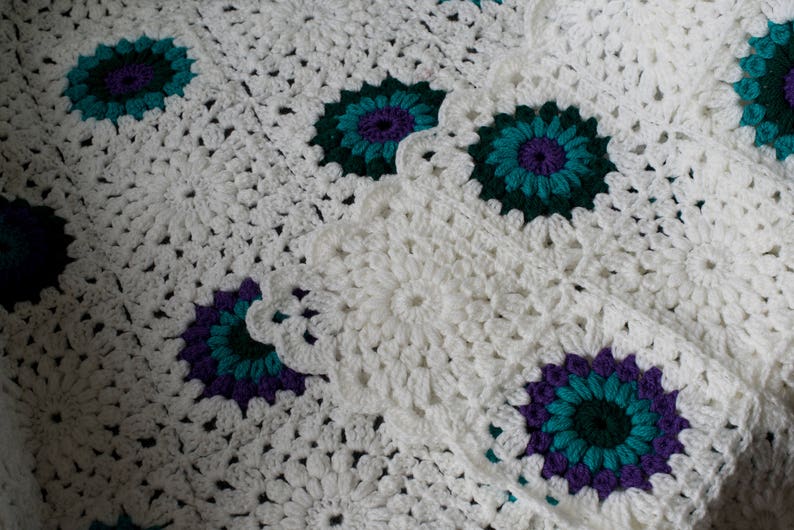 Starburst Granny Square Blanket Etsy