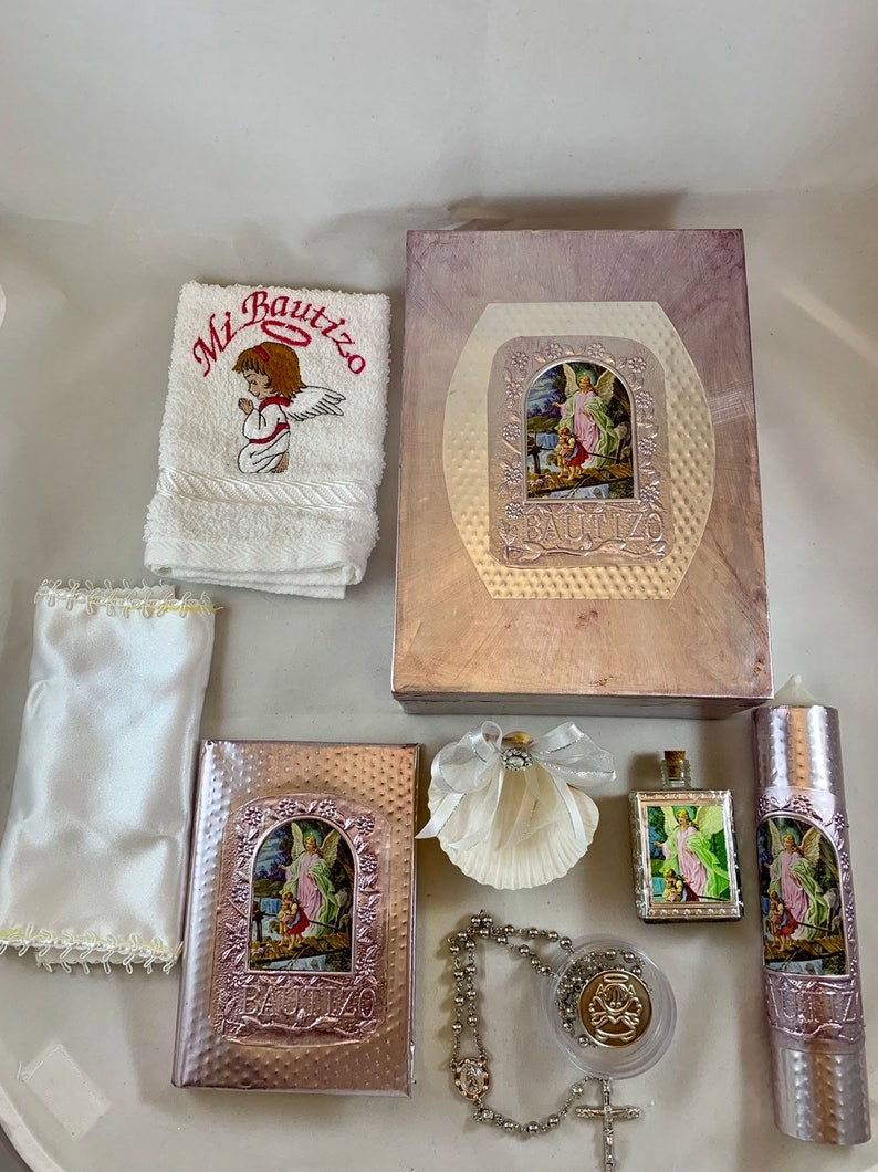 baptism candle set for girl