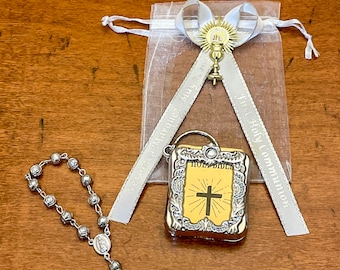 12 Mini Bibeln und Rosenkranz Personalisierte Erstkommunion Konfirmation Favor