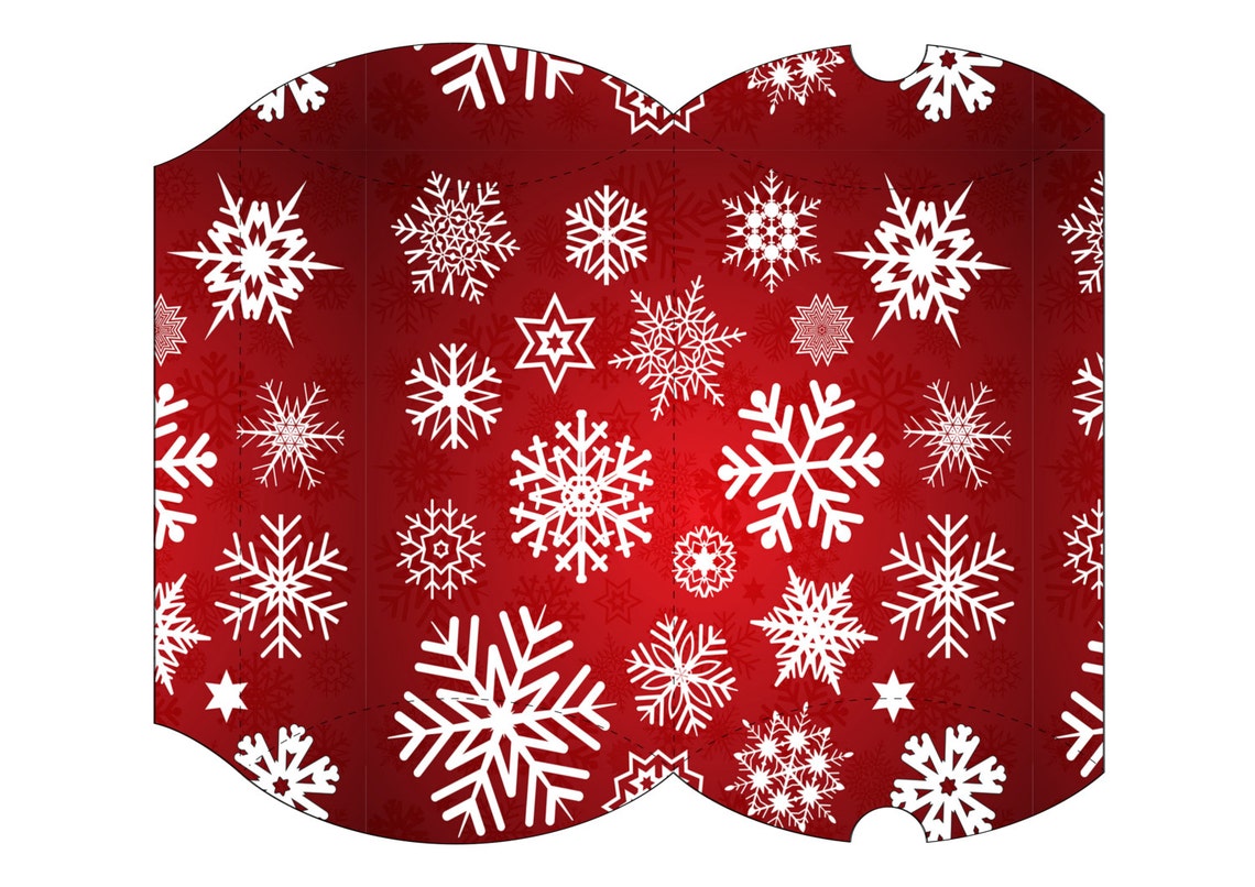 Printable Christmas Pillow Gift Box Printable Box Christmas Etsy