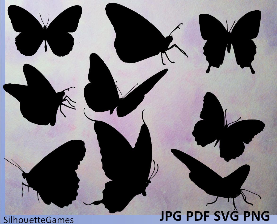 Download Butterfly Svg Butterfly Silhouette Butterfly Clipart Digital Butterfly Butterfly Vector Instant Download Black Butterfly