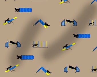 Agility Stoff, Hund, 100% Baumwolle, Hunde Stoff, waschbar, Baumwoll-Jersey, Hundesport, 100cm breit