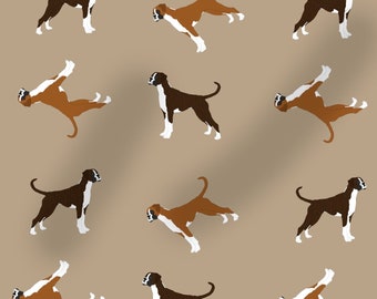 Boxer Dog pattern fabric, dog fabric, 100% cotton, dogs, washable