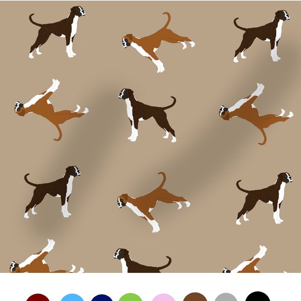 Boxer Dog pattern fabric, dog fabric, 100% cotton, dogs, washable