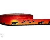 1m Hunting dogs dog ribbon, 22mm wide, colorful