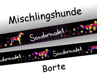 Webband Mischlingshund Borte Hund Sondermodell, 20mm, Hunde, 1 Meter