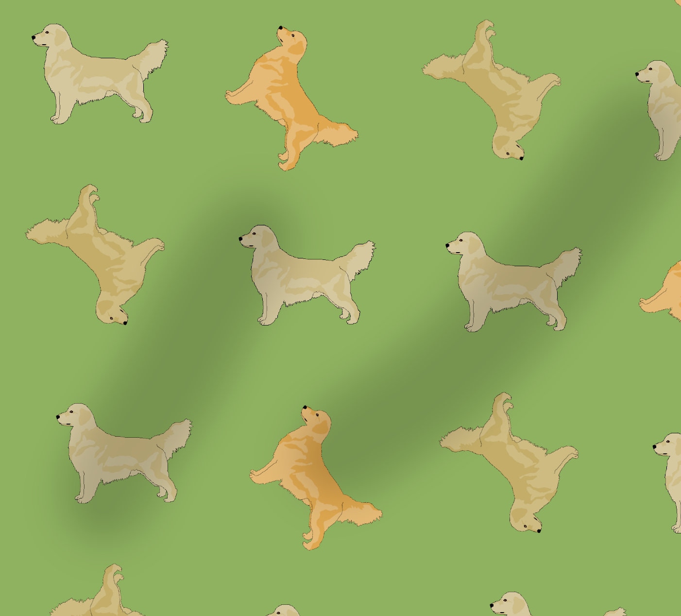 Golden Retriever Pattern Fabric, Dog Fabric, 100% Cotton, Dogs ...