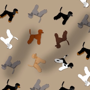 Poodle pattern fabric, dog fabric, 100% cotton, dogs, washable, 100cm length