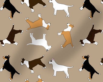 Bullterrier fabric, dog fabric, 100% cotton, dogs, washable, 100cm wide