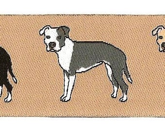 Webband Hund "American Staffordshire / Pitbull Terrier" Borte, 28mm, Hund, 1 Meter