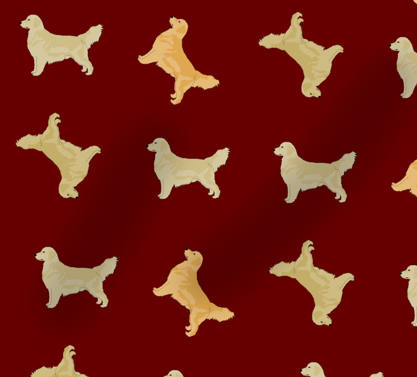 Golden Retriever Pattern Fabric, Dog Fabric, 100 Cotton, Dogs