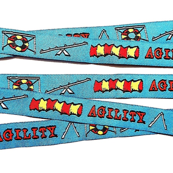 Agility Webband Hund, blau, 16mm breit, Hunde, 1 Meter