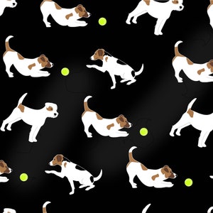 Parson Jack Russell Terrier pattern fabric, dog fabric, 100% cotton, dogs, washable, 100cm wide