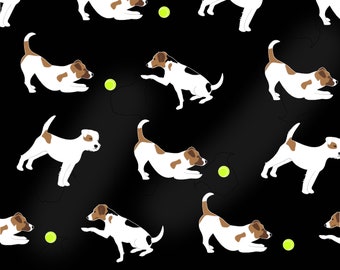 Parson Jack Russell Terrier pattern fabric, dog fabric, 100% cotton, dogs, washable, 100cm wide