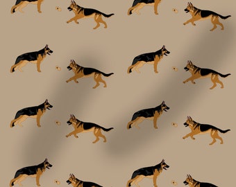 German Shepherd fabric, dog fabric, 100% cotton, dogs, washable, 100cm wide