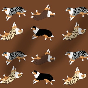 Hondenstof Aussie, Australian Shepherd dog, 100% katoen, hondenstof, wasbaar, katoenen jersey, 100 cm lang