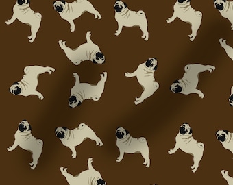 Mopshondstof, hond, 100% katoen, hondenstof, wasbaar, katoenen jersey, mopshonden, 100 cm lang