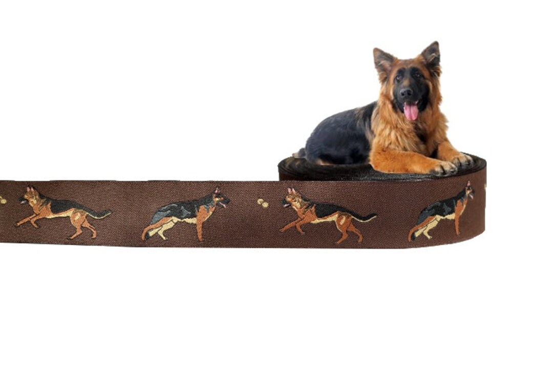 Dogpatch Ribbon 1m *german Shepherd* Woven Dog Ribbon, 25mm Wide, Brown - Etsy