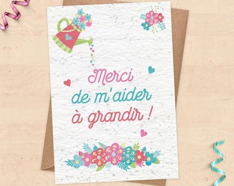 Plantable card for nanny gift, Mistress, ATSEM - thank you nanny, thank you atsem, thank you mistress