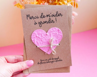 Cadeaubon voor oppas, leraar, ATSEM met hart om te planten