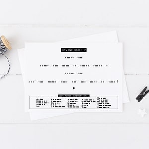 Carte annonce grossesse - message codé "La famille va s'agrandir !" en morse image 6