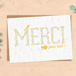 Carte à planter Merci pour tout fleuri - cadeau nounou, Maîtresse, ATSEM, AVS