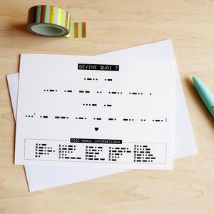 Carte annonce grossesse - message codé "La famille va s'agrandir !" en morse image 2