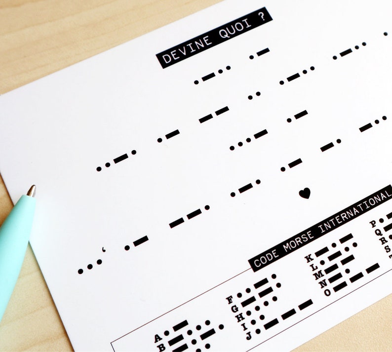 Carte annonce grossesse - message codé "La famille va s'agrandir !" en morse image 5