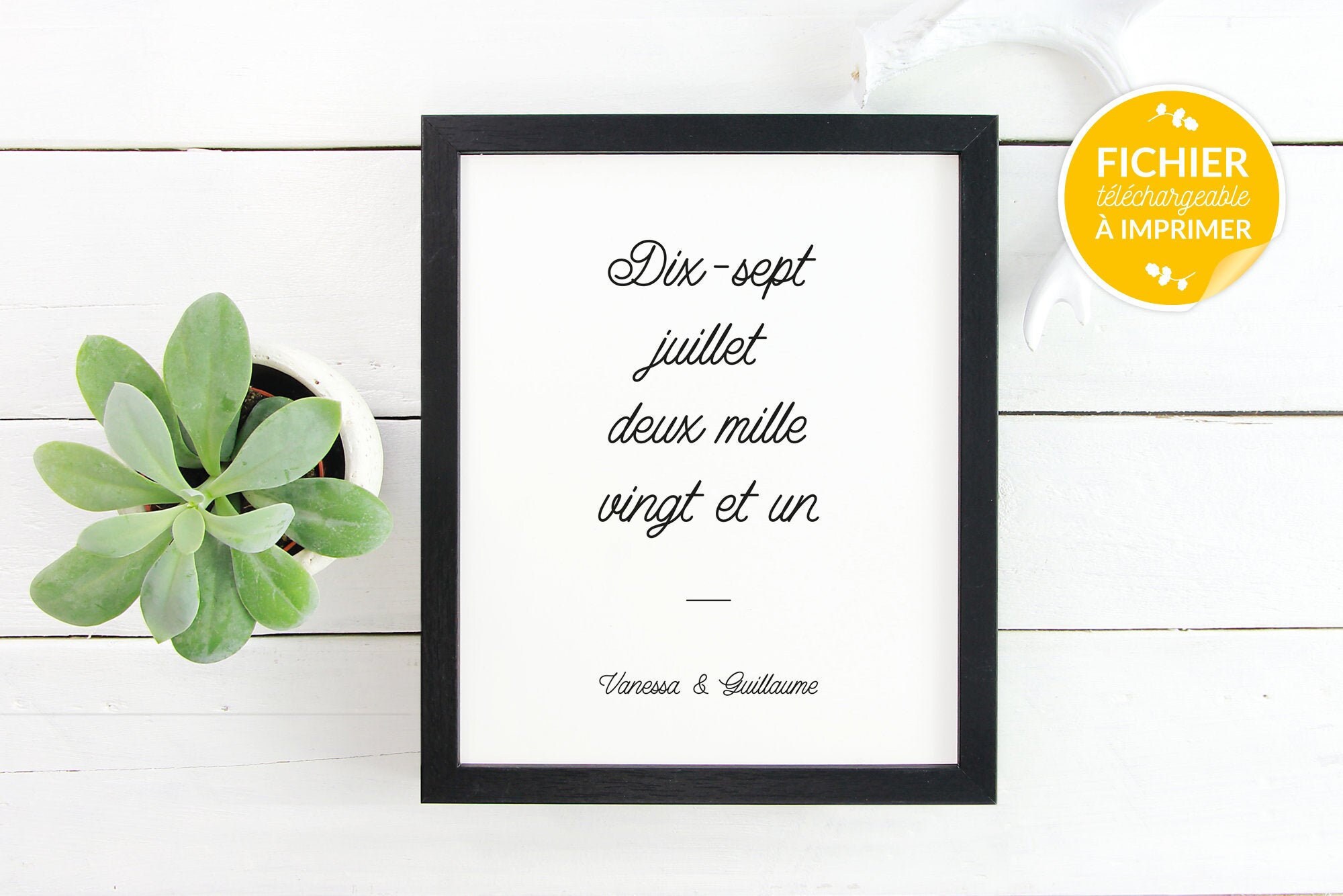 Affiche de Naissance/Mariage Personnalisée - Cadeau Naissance, Cadeau Mariage, Affiche Date Calligra