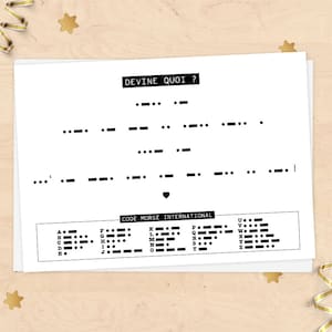Carte annonce grossesse - message codé "La famille va s'agrandir !" en morse