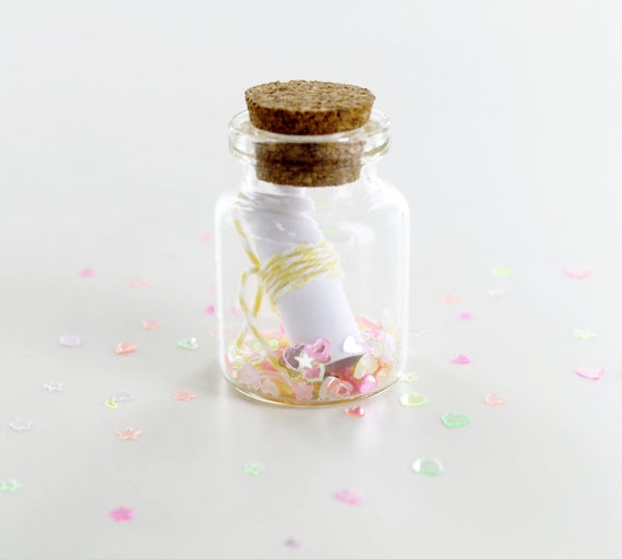 Fiole pour annonce grossesse, demande parrain/marraine – bouteille en verre  avec message surprise – Mimosa Chroma