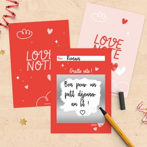 Mini carte à gratter à personnaliser pour Saint Valentin, demande en mariage, déclaration d'amour