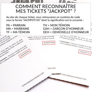 Carte à gratter demande témoin, demoiselle d'honneur ou demande parrain, marraine - Style ticket de jeu à gratter image 8