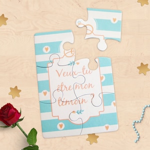 Carte puzzle demande de témoin pour mariage "Veux-tu être mon témoin ?"