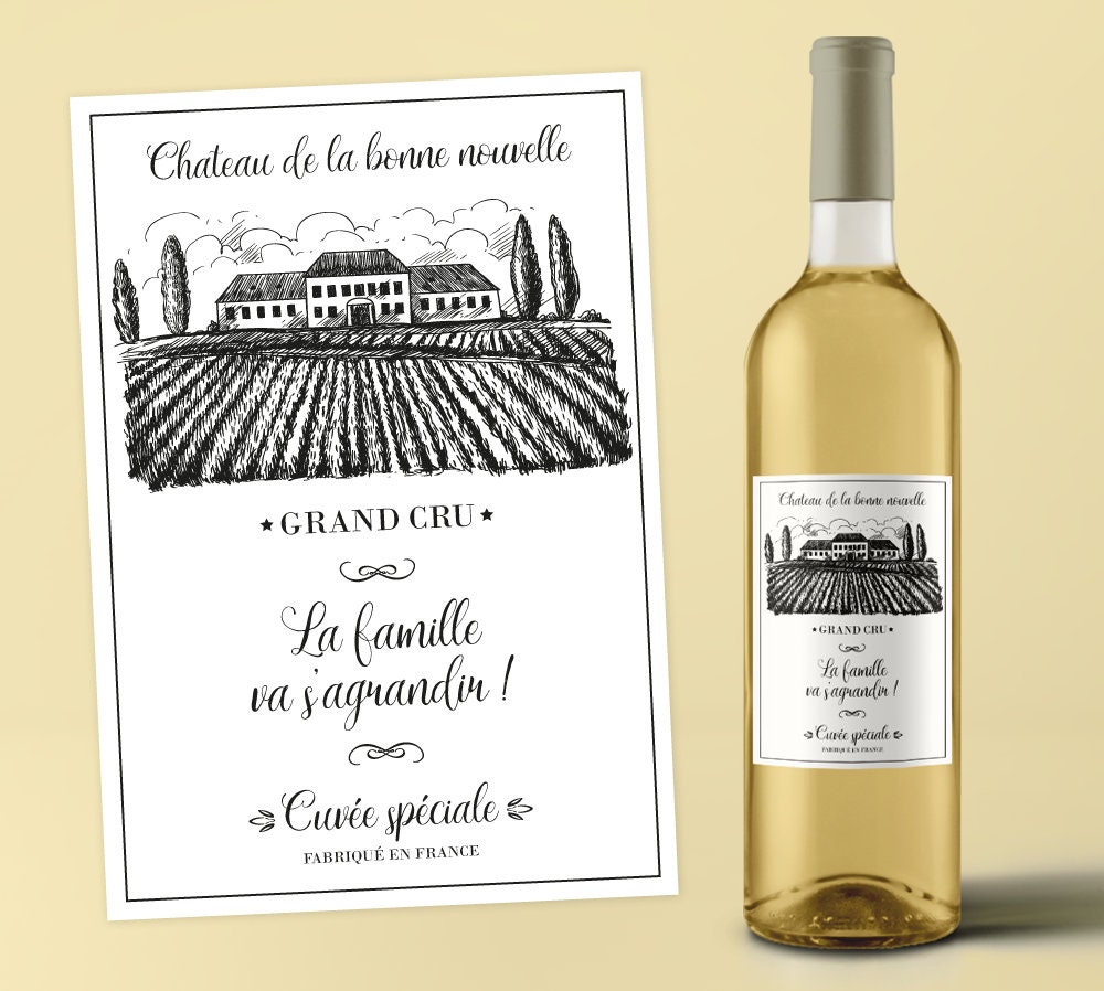 20PCS Etiquette bouteille de vin personnalisée - annonce grossesse, La  famille s'agrandit Annonce surprise ,Bébé est en Route - La cave Cdiscount