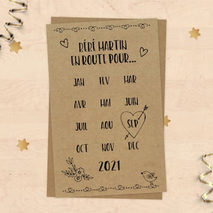Mini-zwangerschapsaankondigingskaart om te personaliseren - Save the Date-stijl